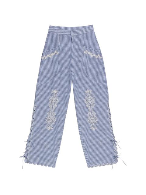 Agua By Agua Bendita Oprah embroidered trousers - Blue