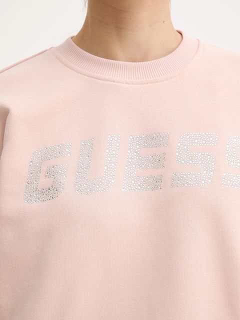Guess bluza bawełniana PRIMULA damska kolor pomarańczowy z aplikacją V5YQ12 KCRP0