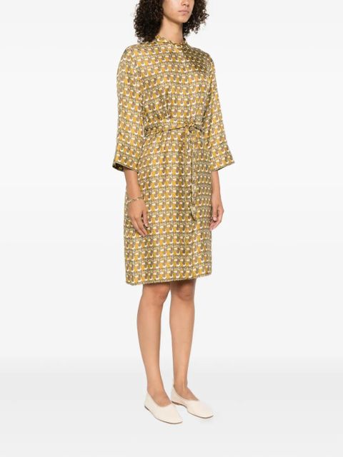Max Mara toucan-print silk dress - Neutrals