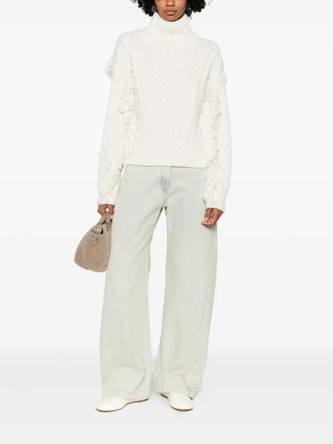 Maje cable-knit fringed sweater - Neutrals - zdjęcie produktu nr 2