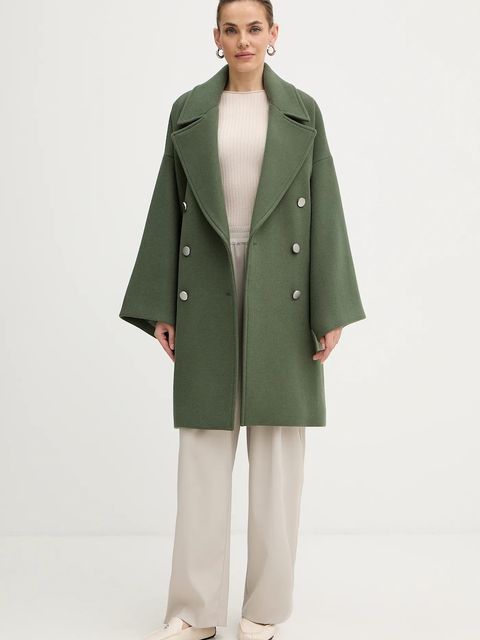 MAX&Co. płaszcz z dodatkiem wełny kolor zielony 2526086114200