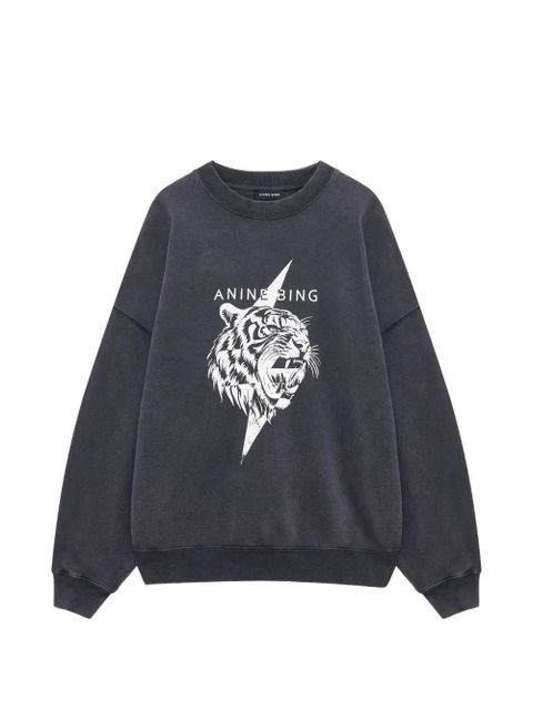 ANINE BING Miles tiger-graphic sweatshirt - Grey - zdjęcie produktu nr 1