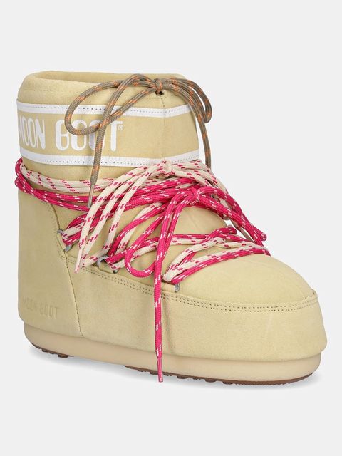 Moon Boot śniegowce MB ICON LOW SUEDE LACES kolor żółty 80D1409670 B021 - zdjęcie produktu nr 1