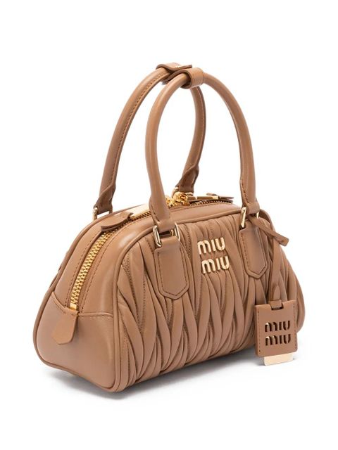 Miu Miu Arcadie leather tote bag - Neutrals