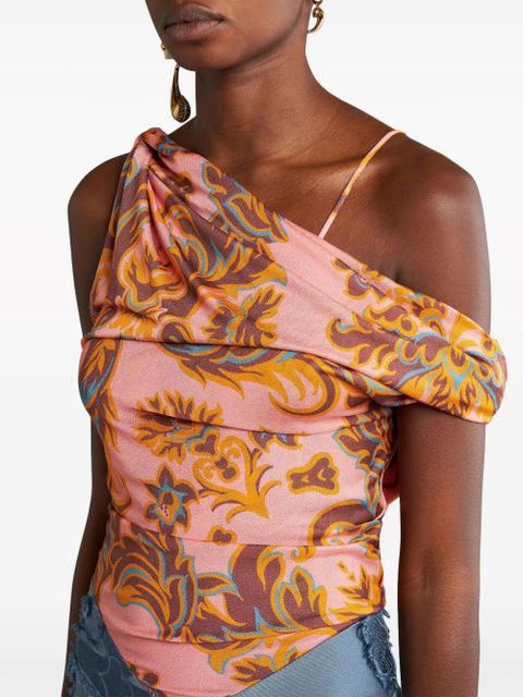 ETRO contrasting-panel maxi dress - Blue