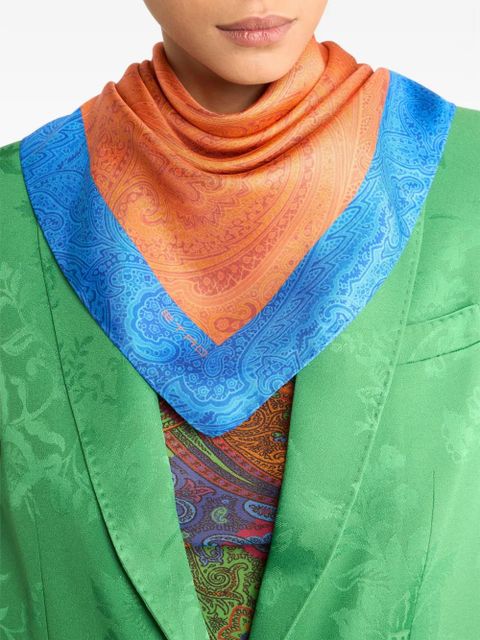 ETRO paisley silk scarf - Orange