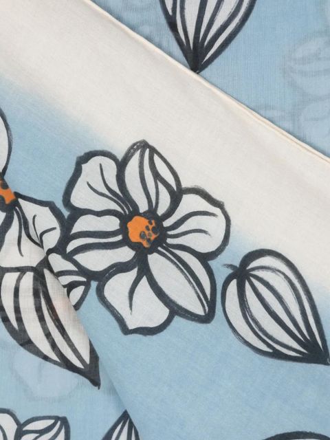 Prada floral-print scarf - Blue