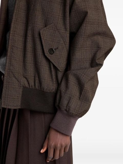 Prada Prince of Wales checked wool jacket - Brown