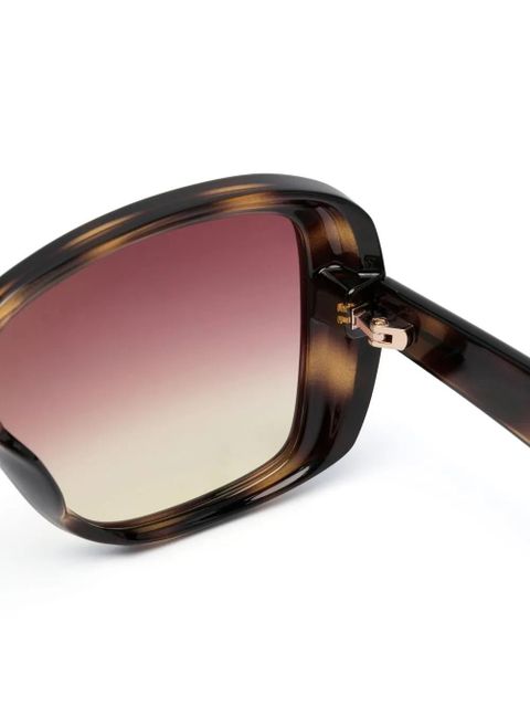 TOM FORD Eyewear tortoiseshell oversized frame sunglasses - Brown