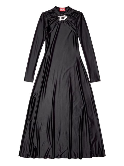 Diesel D-Iamo twist-neck long-sleeve midi dress - Black - zdjęcie produktu nr 1