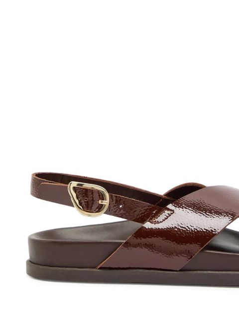 Ancient Greek Sandals Ikesia patent-leather crossover sandals - Brown - zdjęcie produktu nr 2