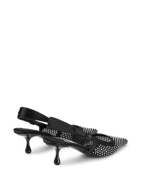 Jimmy Choo 50mm Amel crystal-embellished pumps - Black