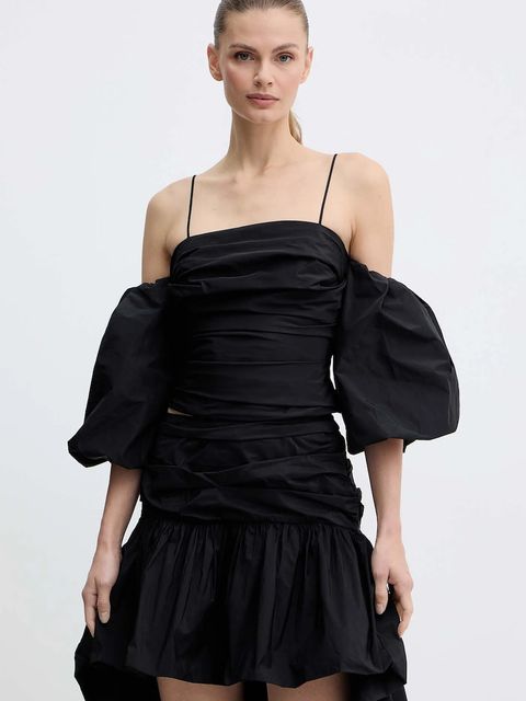 Pinko bluzka damska kolor czarny gładka 105552 Y3LE - zdjęcie produktu nr 1