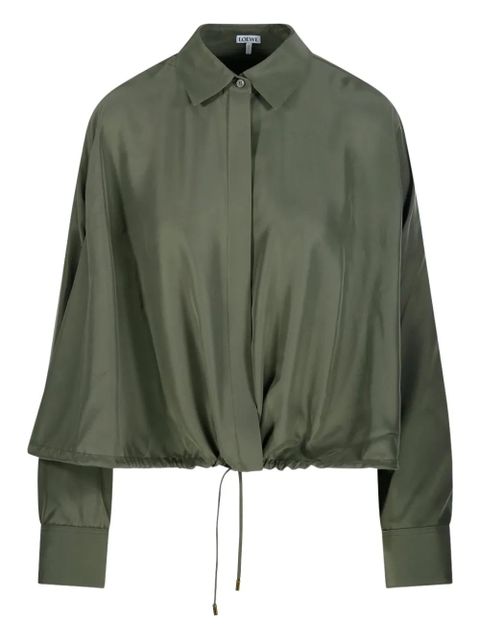 LOEWE drawstring-hem shirt - Green - zdjęcie produktu nr 1