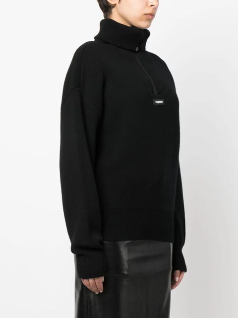 Coperni logo patch half-zip jumper - Black