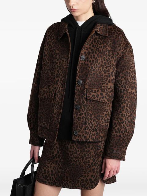MC2 Saint Barth leopard-print flap-pocket jacket - Brown