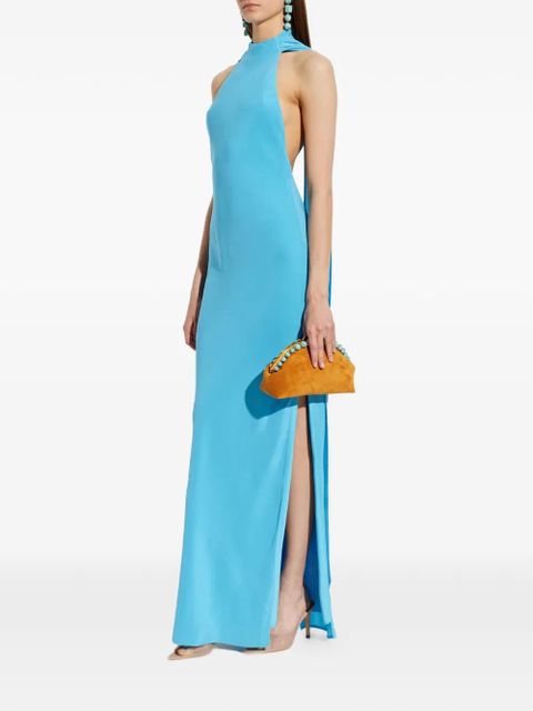 Cult Gaia Doe halterneck draped-panel dress - Blue