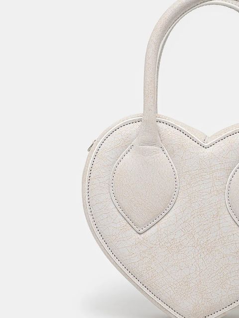 AMBUSH torebka Crackle Heart Top Handle Bag kolor szary BWNP028F24LEA0010100