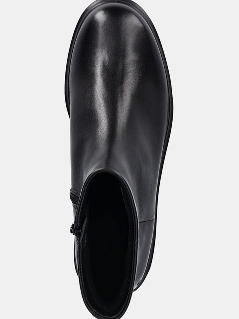 Ecco botki skórzane Metro Amsterdam Clean damskie kolor czarny na płaskim obcasie 222063-01001