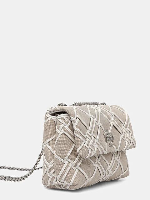 Tory Burch torebka Kira Woven Canvas Small kolor beżowy 151267-250
