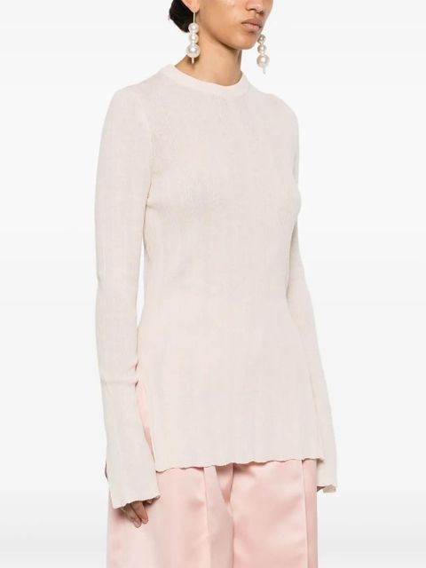 Jil Sander fine-ribbed top - Neutrals