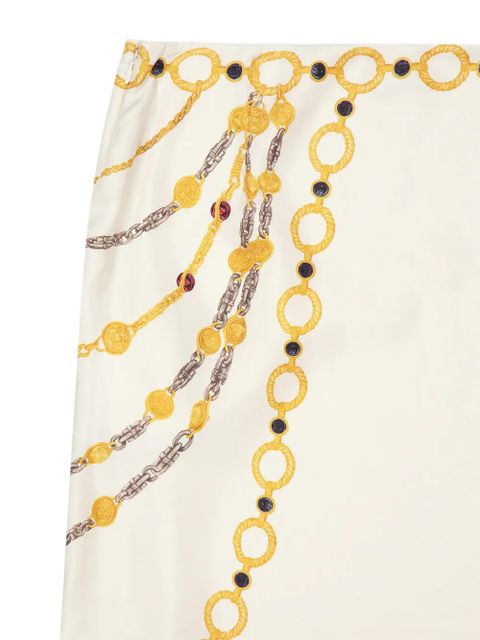 Versace The Lover printed silk-twill skirt - Neutrals