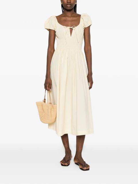 DÔEN Quinn puff-sleeves midi dress - Yellow - zdjęcie produktu nr 2