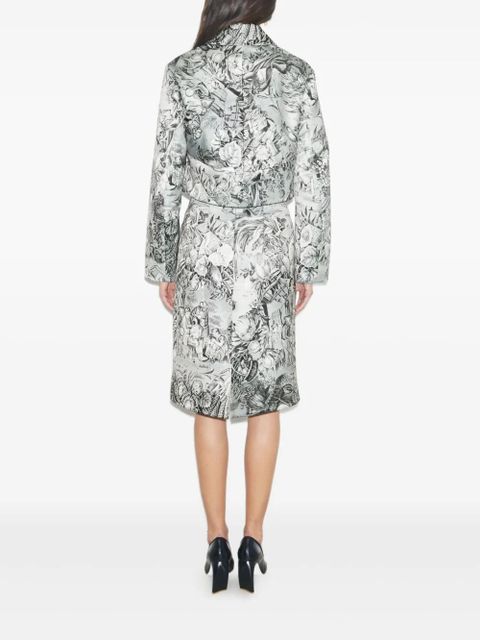 Tory Burch printed crop blazer - Grey