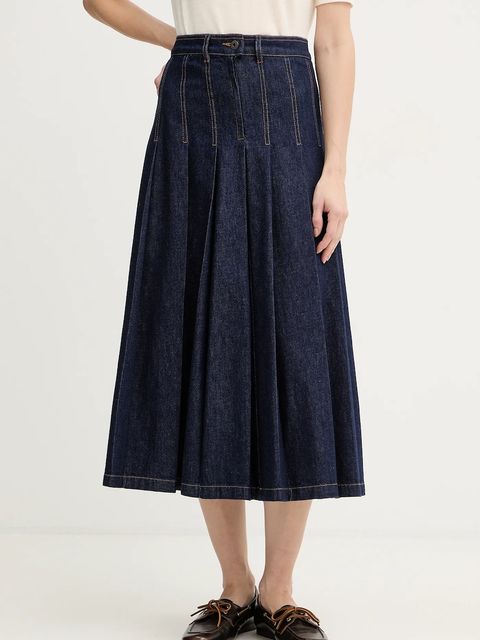 Weekend Max Mara spódnica jeansowa OVALE kolor granatowy midi rozkloszowana 2615101071600 - zdjęcie produktu nr 1