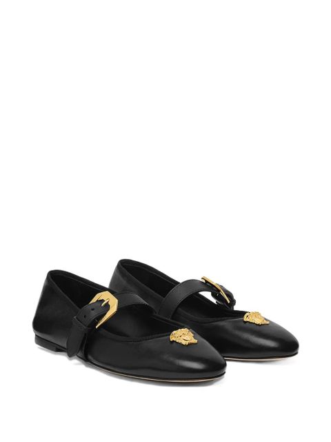 Versace Medusa-buckle ballet flats - Black
