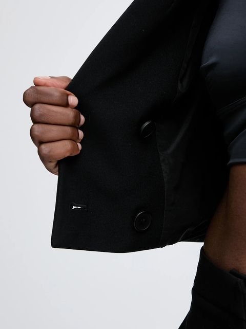 Fracomina marynarka kolor czarny dwurzędowa gładka FJ25WJ1001W42901