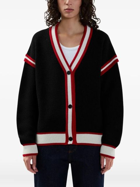 GCDS logo-embroidered cardigan - Black