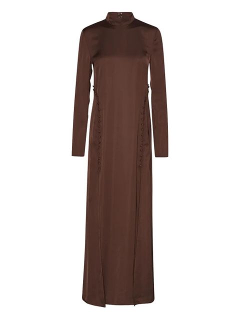 ROTATE BIRGER CHRISTENSEN satin long-sleeve maxi dress - Brown - zdjęcie produktu nr 1