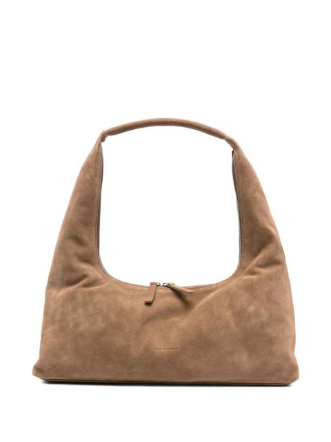 Marge Sherwood medium debossed-logo suede shoulder bag - Brown - zdjęcie produktu nr 1