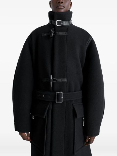 LEMAIRE belted toggle-fastening coat - Black