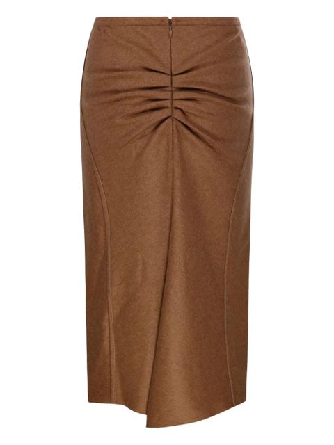 Victoria Beckham gathered-front midi skirt - Brown - zdjęcie produktu nr 2