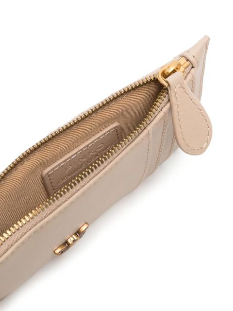 PINKO zipped chevron card holder - Neutrals