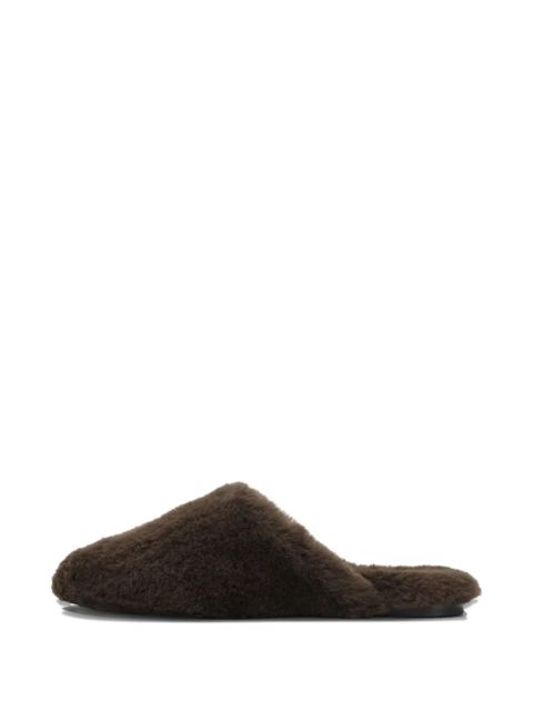 Aeyde Rega shearling flat mules - Brown