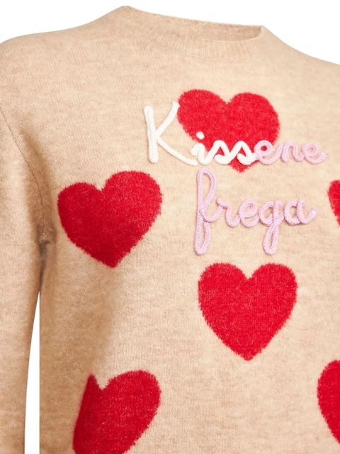MC2 Saint Barth heart embroidery crewneck sweater - Neutrals