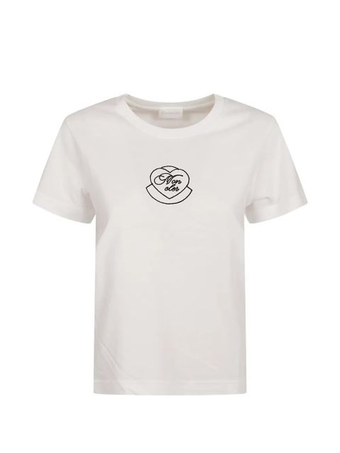 Moncler logo-embroidered T-shirt - White - zdjęcie produktu nr 1