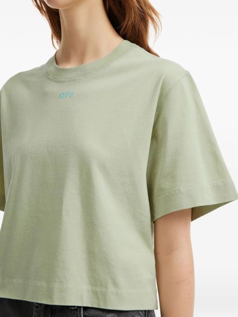 Off-White Arrows-print logo-embroidered T-shirt - Green