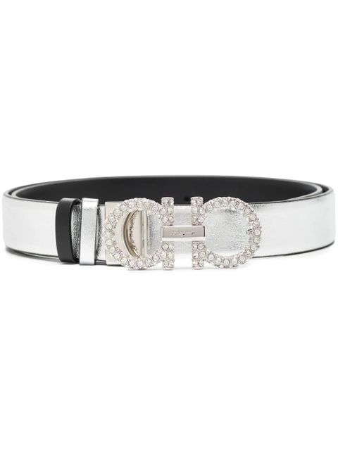 Ferragamo rhinestone buckle belt - Silver - zdjęcie produktu nr 1