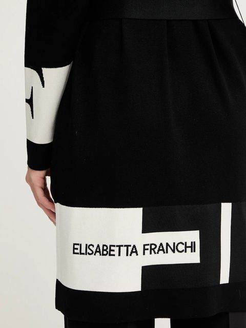 Elisabetta Franchi kardigan damski kolor czarny lekki MK02S56E2