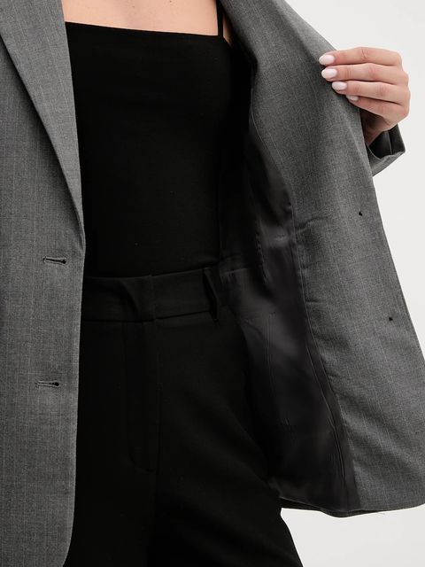 United Colors of Benetton marynarka kolor szary jednorzędowa wzorzysta 2X8MDW02H