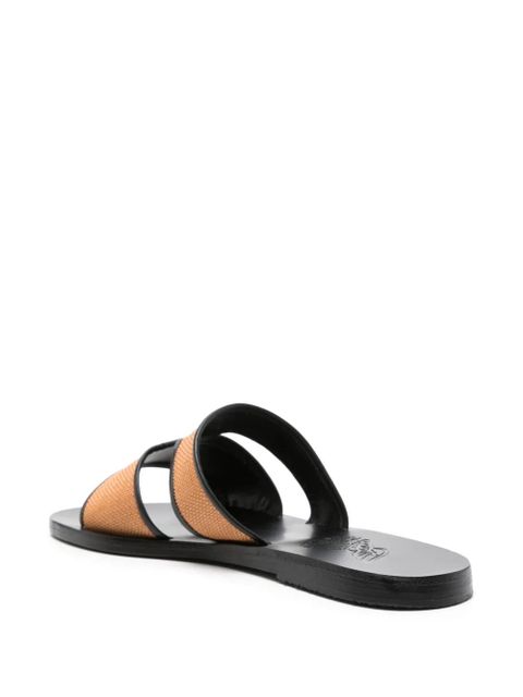Ancient Greek Sandals Apteros basket-weave slides - Neutrals