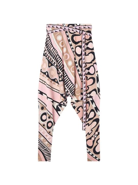 PUCCI flowing pants with printed belt - Pink - zdjęcie produktu nr 1