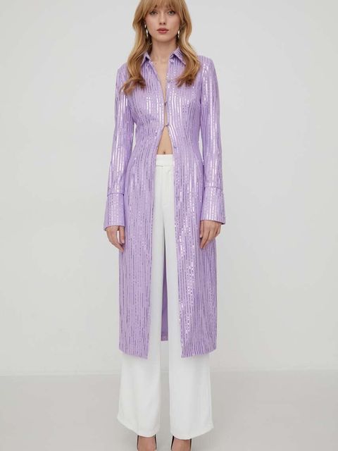 Stine Goya sukienka kolor fioletowy midi dopasowana SG5709