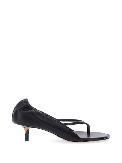 Jacquemus gathered leather sandals - Black - zdjęcie produktu nr 1