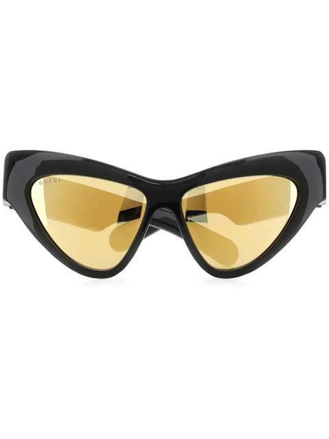 Gucci Eyewear logo-lettering sunglasses - Black - zdjęcie produktu nr 1