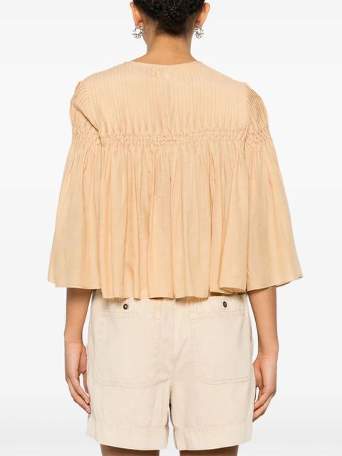 MARANT ÉTOILE Axeliana pintuck-detail blouse - Neutrals